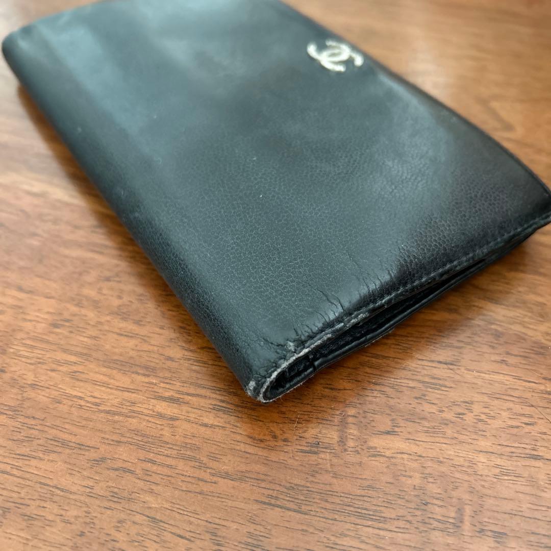 CHANELシャネル長財布/黒/箱ギャランティカード付