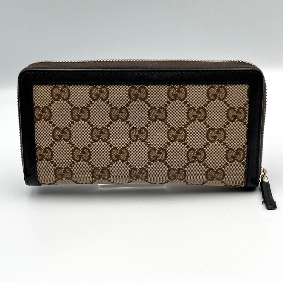 GUCCI GG 長財布 キャンバス　インターロッキング　ラウンドファスナー