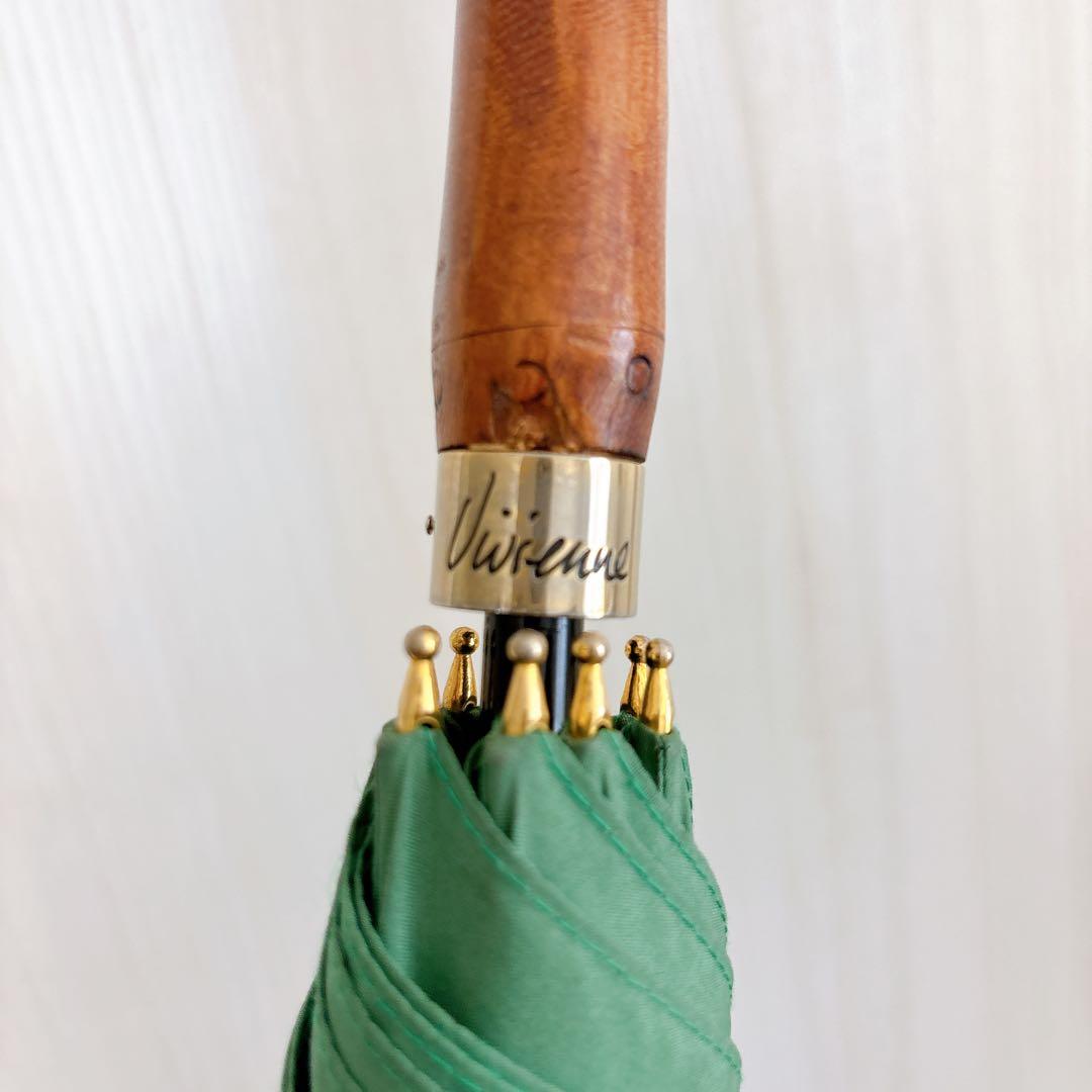 美品♡ヴィヴィアンウエストウッド 雨傘　長傘 木製ハンドル