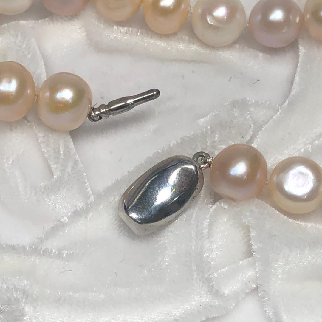 マルチカラー 8.8-9.9mm 49.0g 44cm 本真珠 パールネックレス