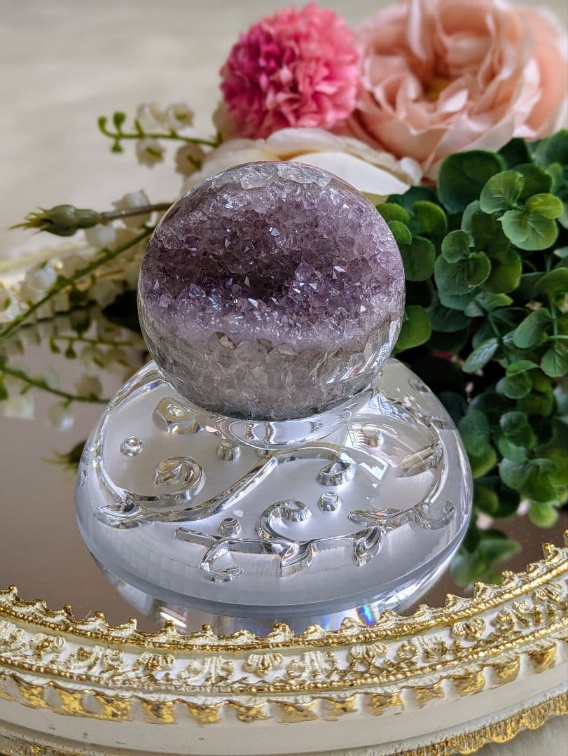 ♡ハイグレードスフィア　アメジスト　スフィア♡　笑口 オールカット