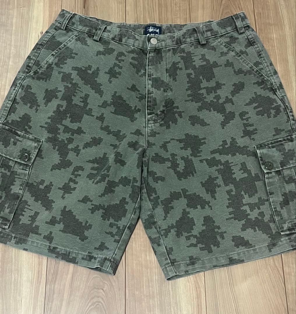 90s OLD STUSSY デジタルカモ　ショーツ　W36