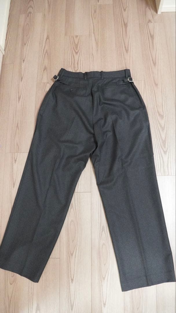 MBハイエンド尾州ウール クラシックハイウエストワイドスラックス