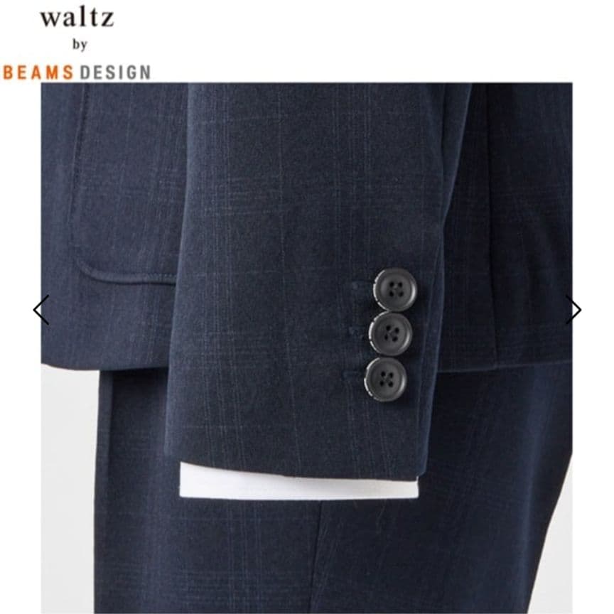 【美品】waltz by BEAMS DESIGN ベスト付きネイビースーツ