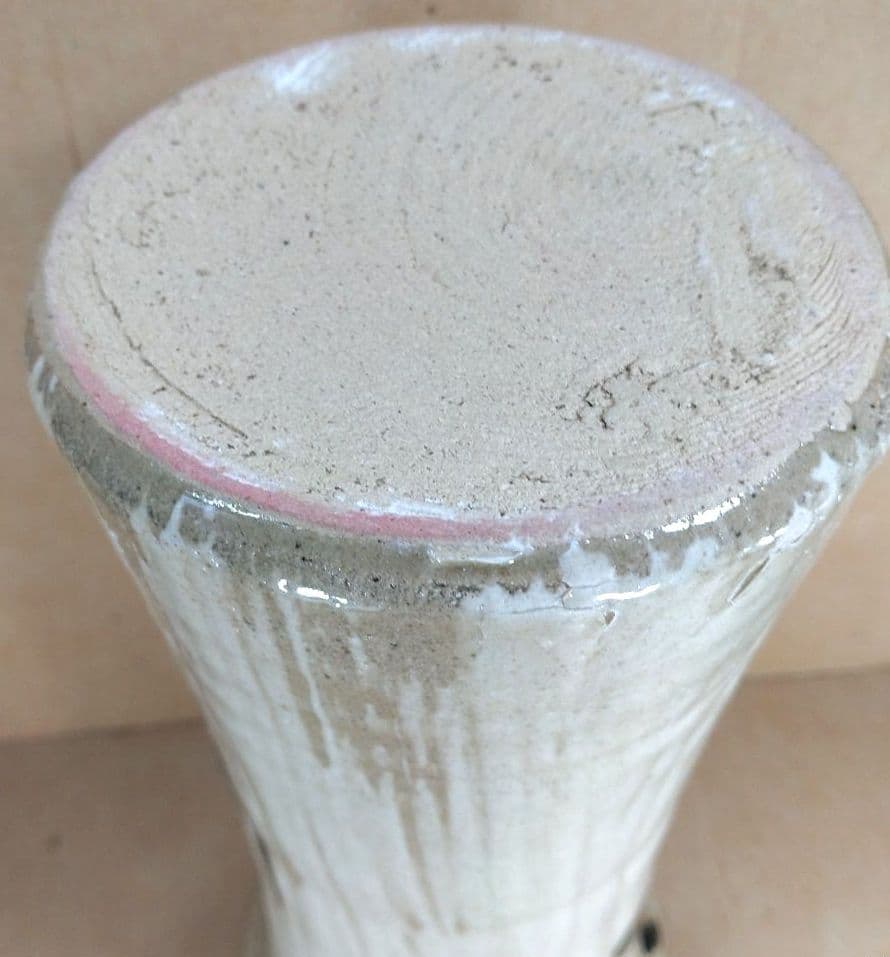 【本物保証】浜田庄司(濱田庄司）刷毛目花生(鉄絵花生）共箱 人間国宝 益子焼