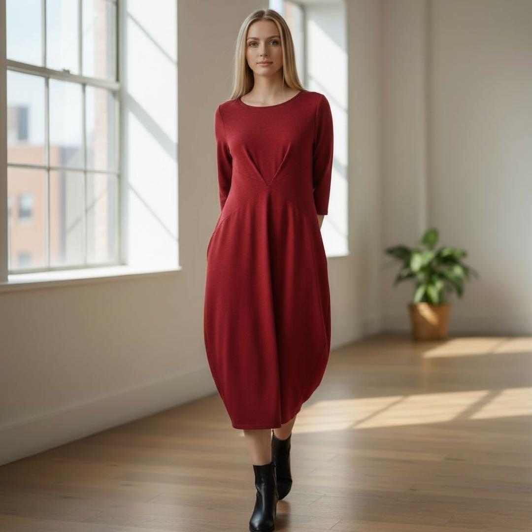 2022/シビラ/コクーンシルエット/ワンピース/ストレッチ/ドレープ