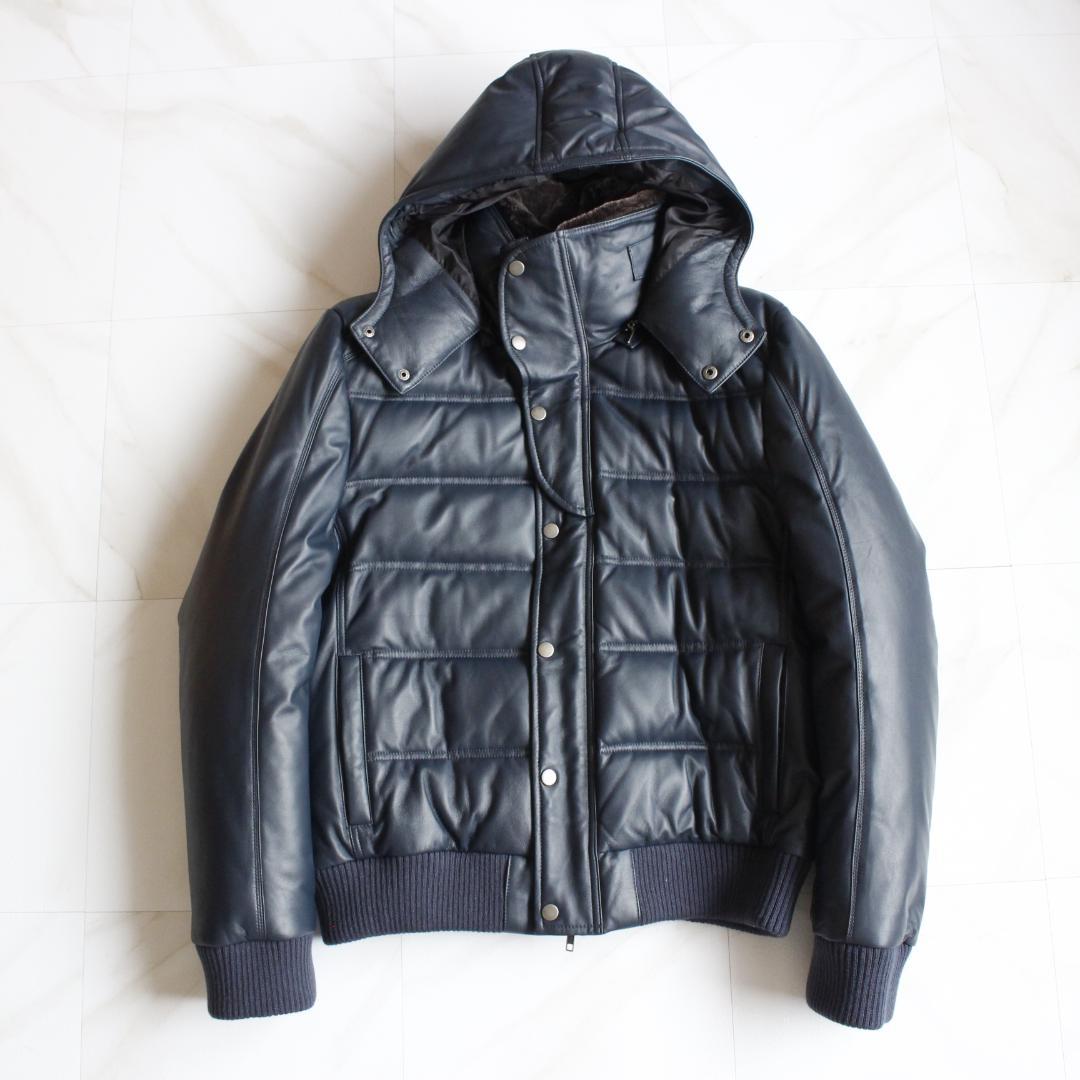 LIUGOOTOKYO 3way ラムレザーダウンジャケット LLL ネイビー