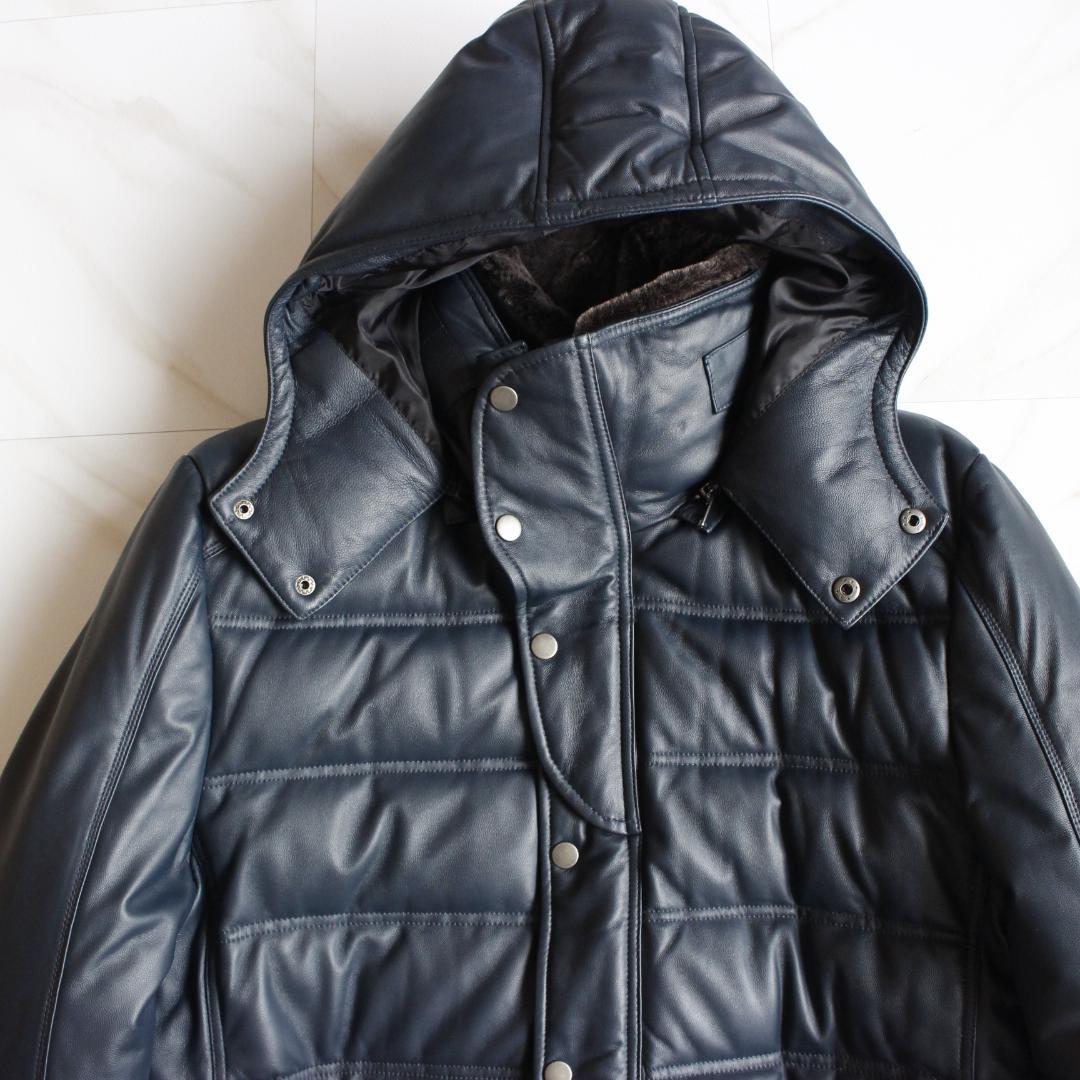 LIUGOOTOKYO 3way ラムレザーダウンジャケット LLL ネイビー