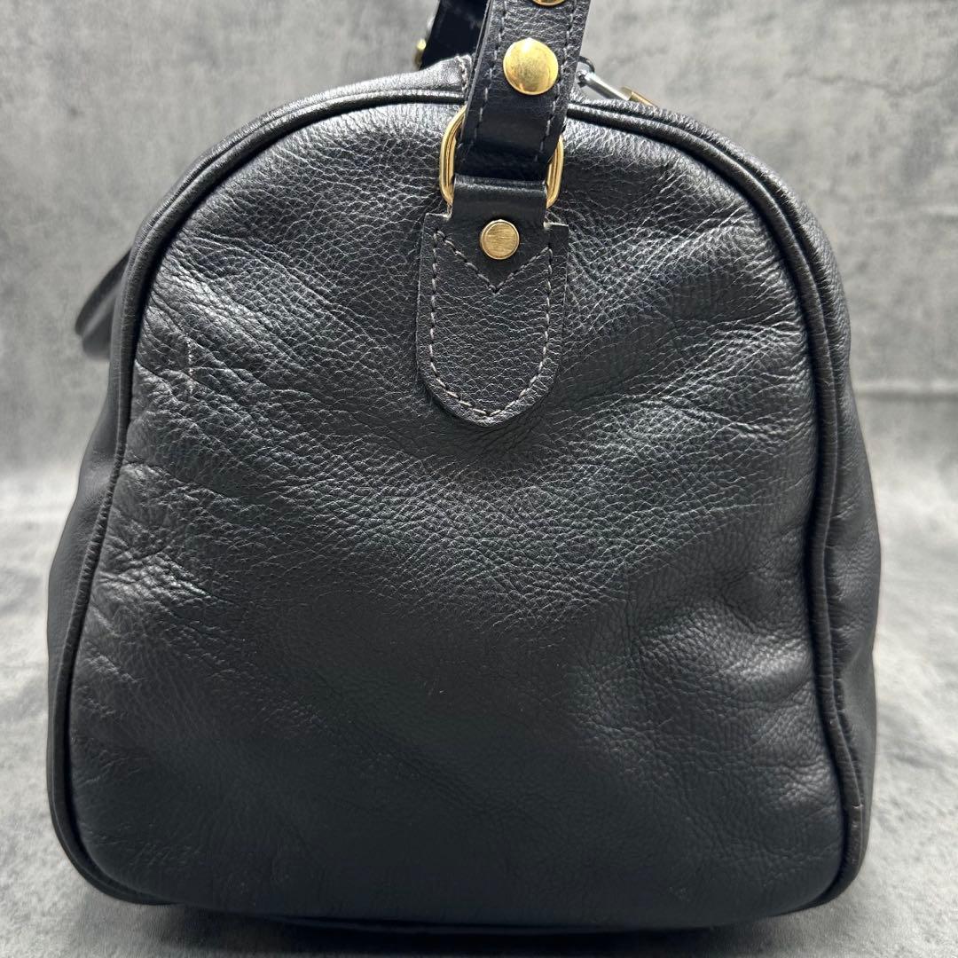 2way バリー ボストンバッグ シボ革 斜め掛け 黒 トラベル 南京錠