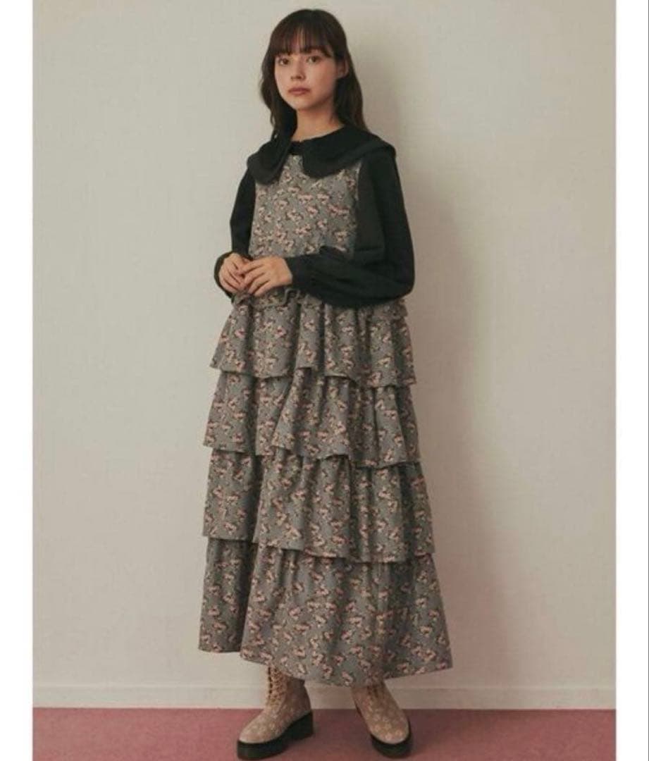 merry jennyメリージェニー floral dot ティアードジャンスカ