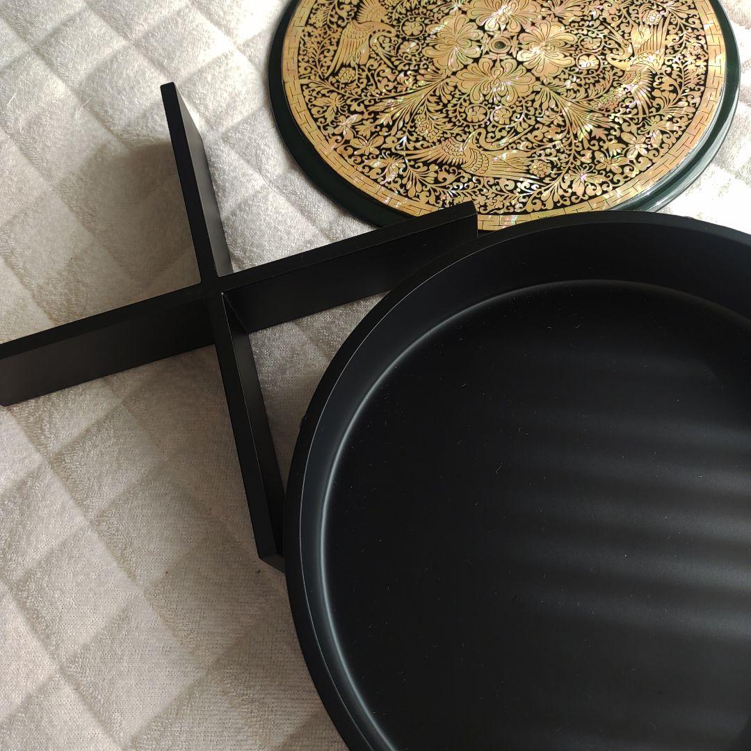 韓国漆器　螺鈿　美品お節正月縁起物　クジョルパン九節板　宝石箱