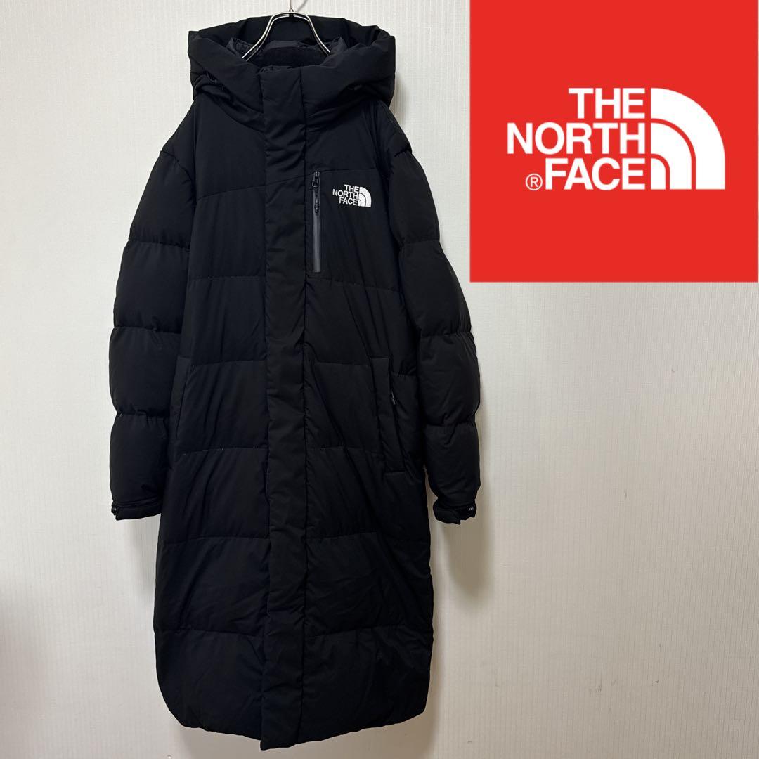 【美品&刺繍ロゴ】ノースフェイス　ダウンコートジャケット　黒　メンズＬ