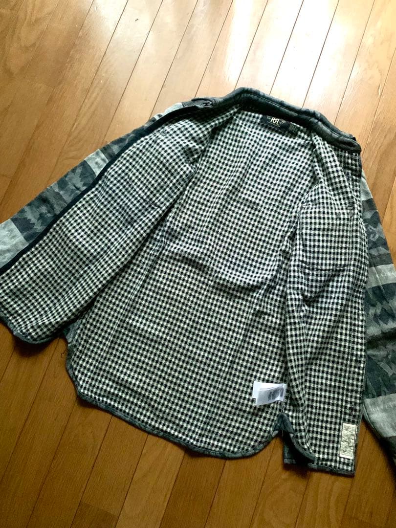 極美品 RRL 定価5万 ダブルアールエル ネイティブ柄 ウール混 長袖シャツ