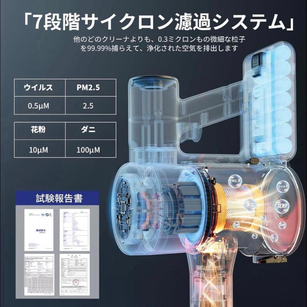 掃除機コードレス2026業界注目!自動式吸引力AI調整 70Kpa真の強力吸引力