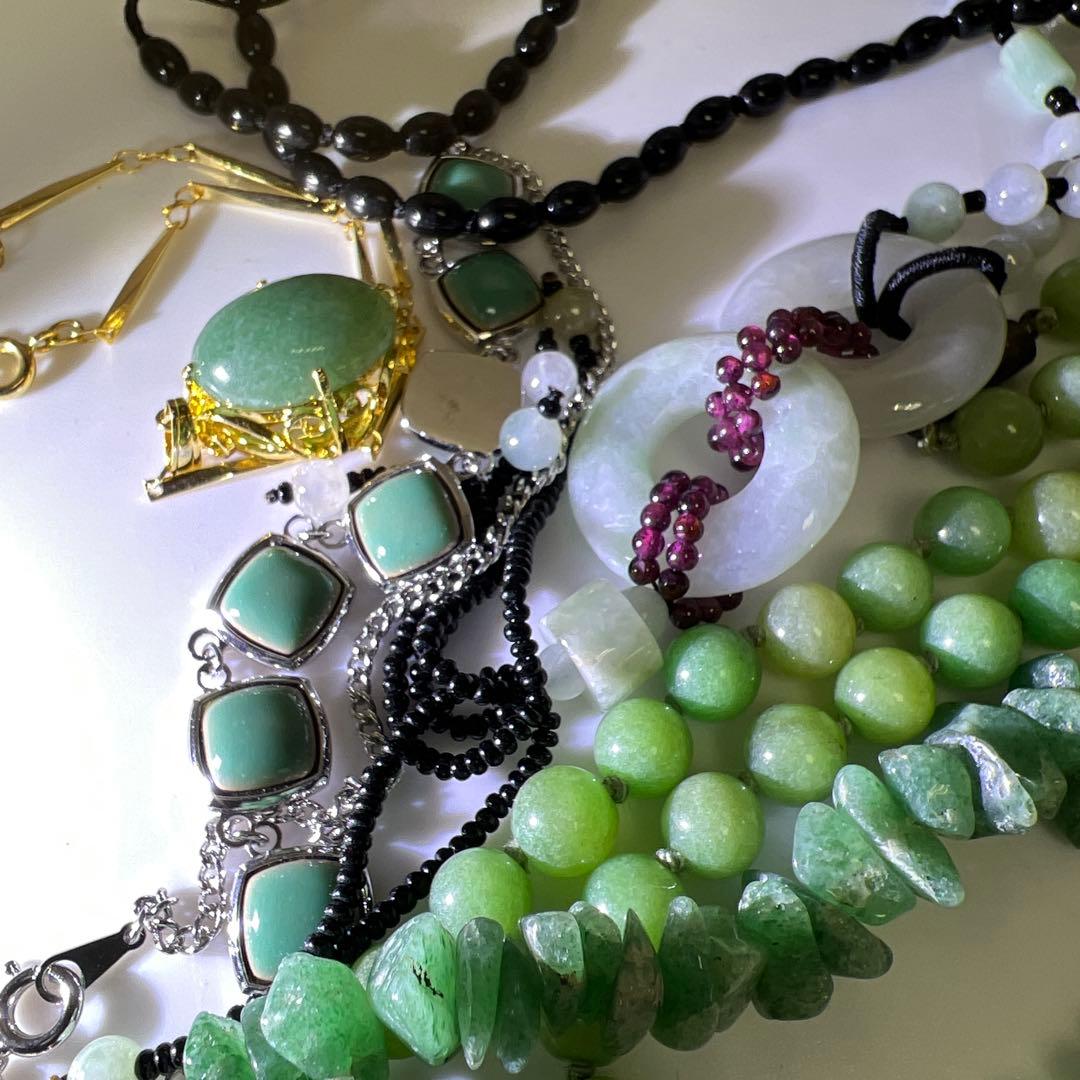 専用　翡翠ネックレス　アクセサリー色々　一部袋込525g 東Y8-0123ア㊱