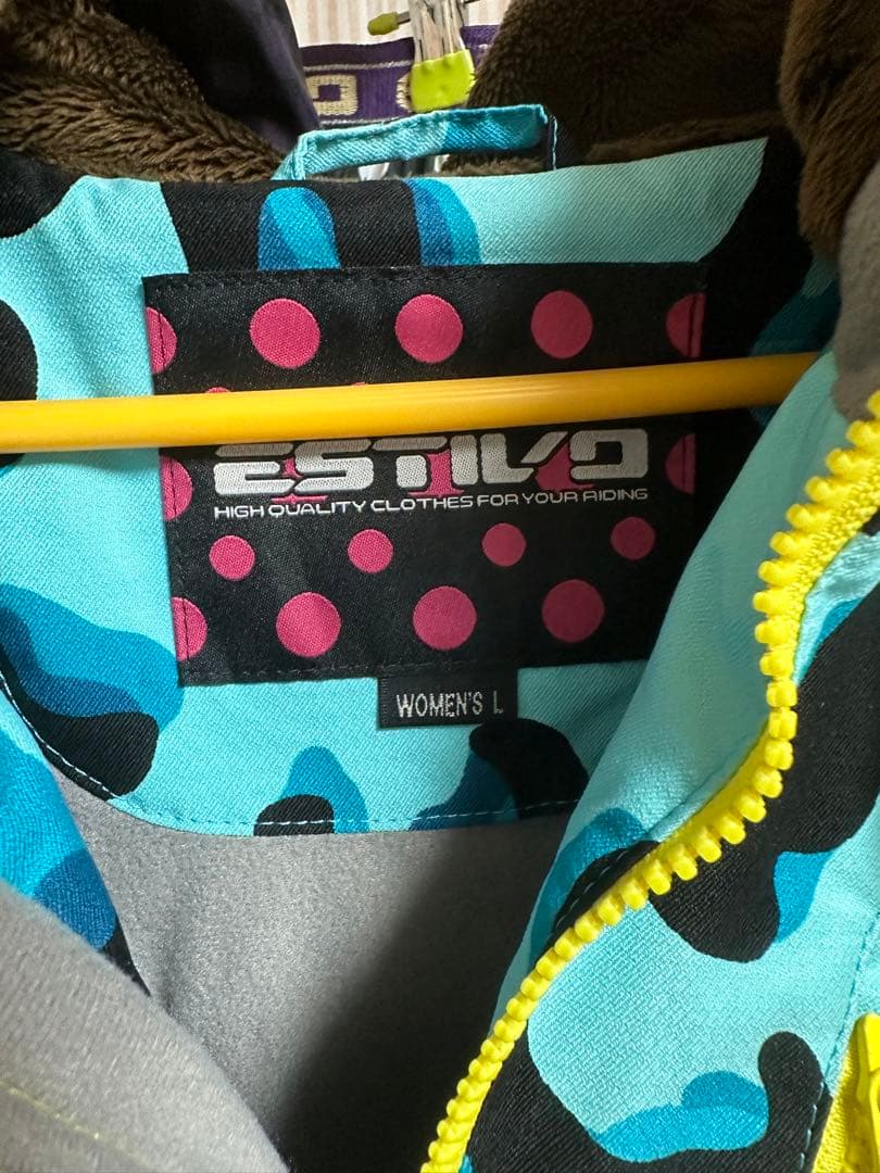 上下セット　ESTIVO レディース スノーボード　Lサイズ ヒョウ柄　ピンク