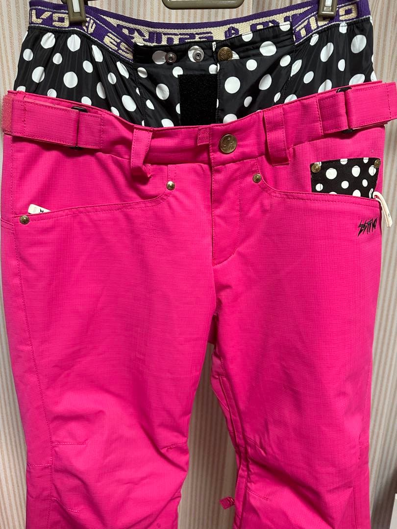 上下セット　ESTIVO レディース スノーボード　Lサイズ ヒョウ柄　ピンク