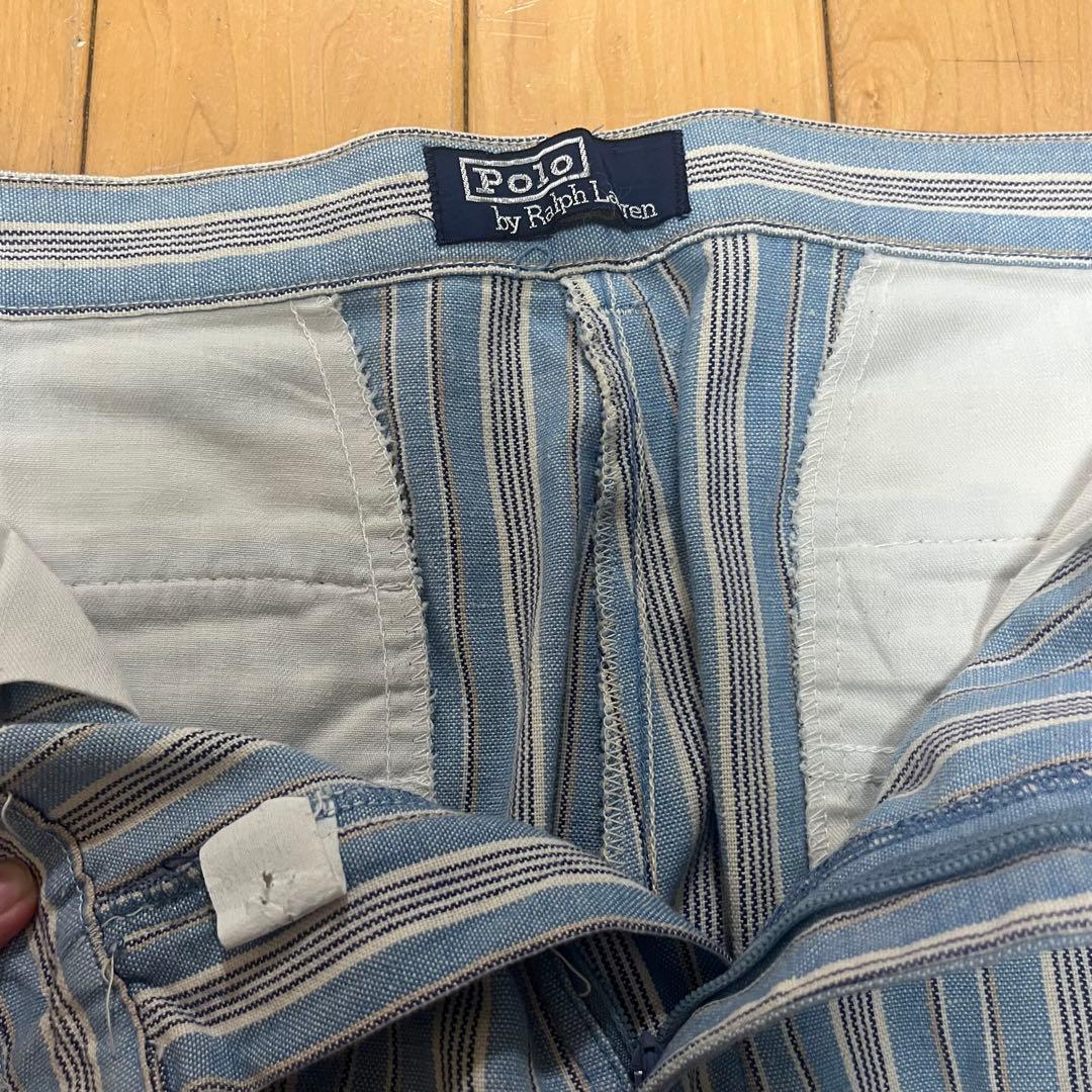USA製 80s 90s ポロバイラルフローレン ストライプ チノ スラックス