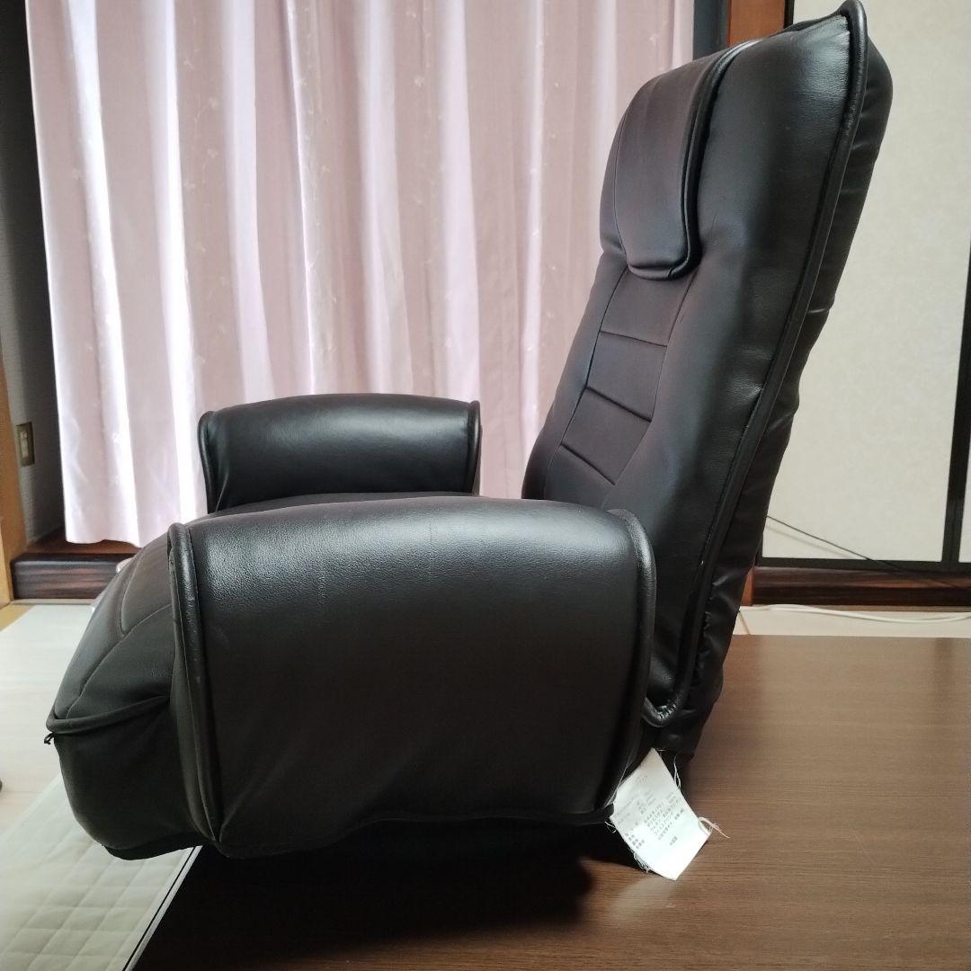 リクライニングチェア 合成皮革 ブラック回転台付き　送料込み