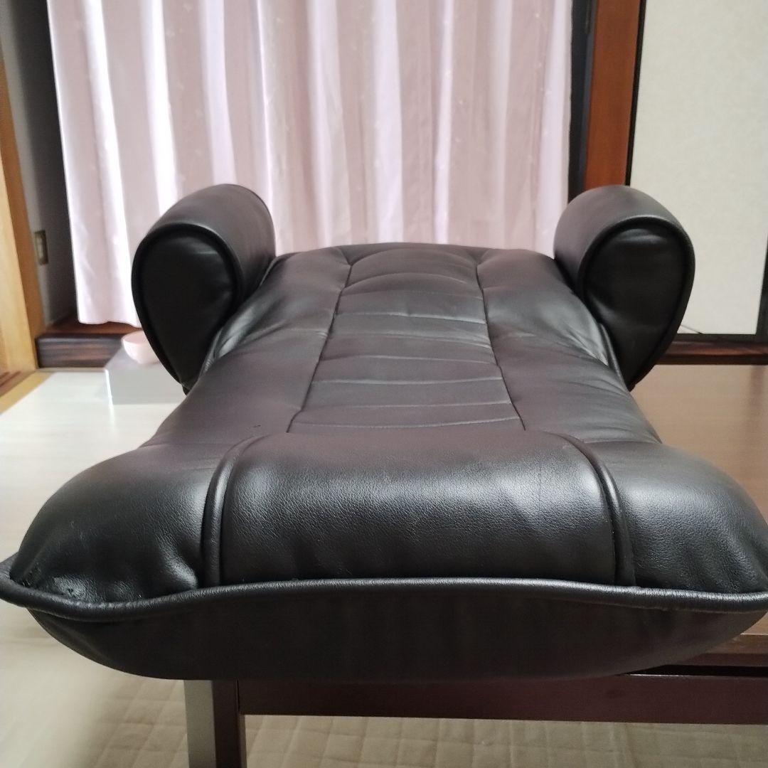 リクライニングチェア 合成皮革 ブラック回転台付き　送料込み