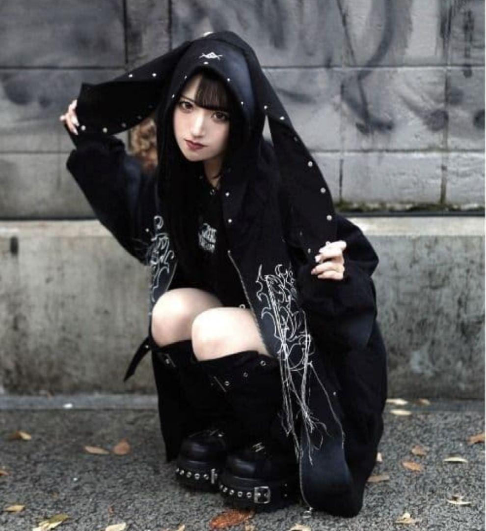 REFLEM/レフレム スタッズうさ耳ZIPパーカー/ジップアップパーカー