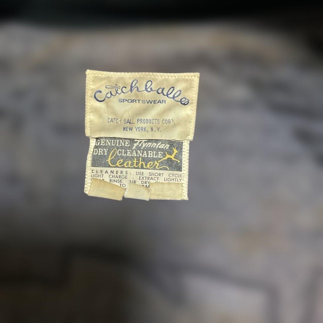 袖革スタジャン 40 実サイズ日本Lサイズ 黒/キャメル