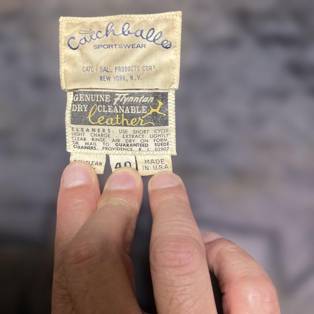 袖革スタジャン 40 実サイズ日本Lサイズ 黒/キャメル