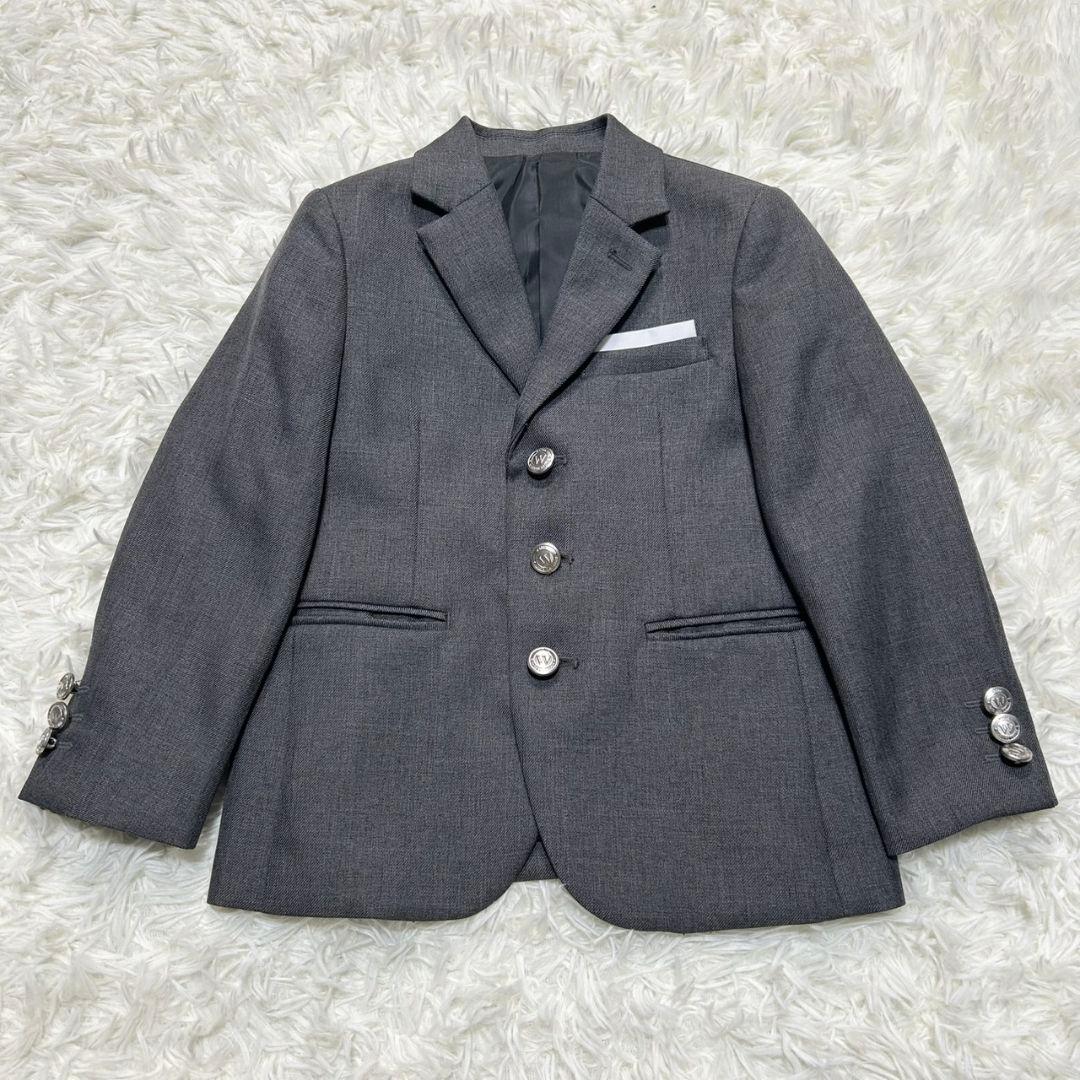【美品】ワルツバイビームス フォーマル スーツ キッズ 110 グレー チェック