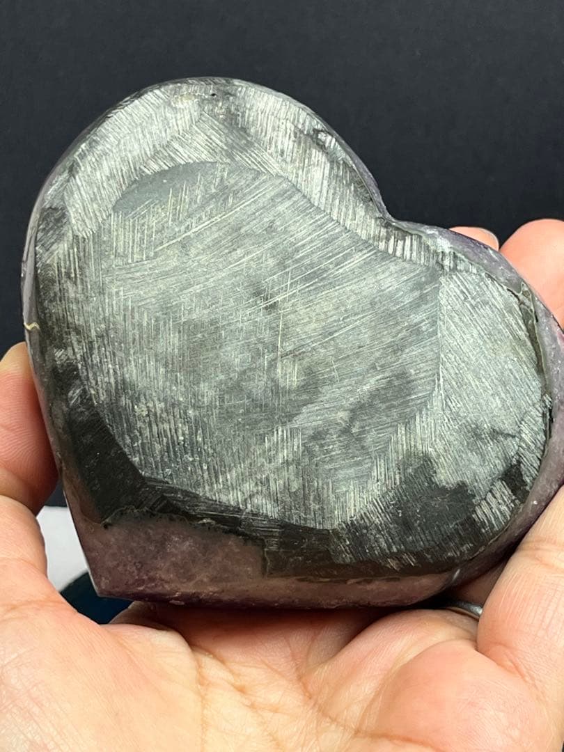 高品質　帝王紫　アメジストクラスター　ハート　台座付き⭐️2061