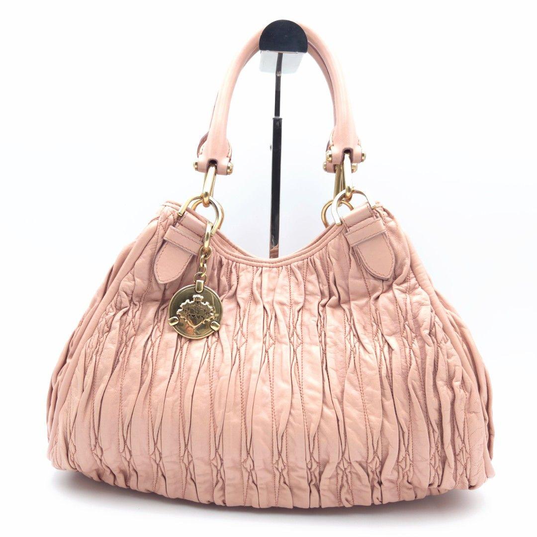 良品✨BALLY ショルダーバック トートバッグ ギャザー ロゴチャーム レザー