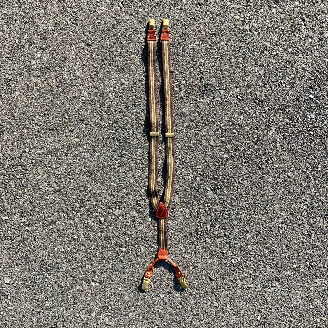 90s polo Ralph Lauren ストライプ Y字サスペンダー usa