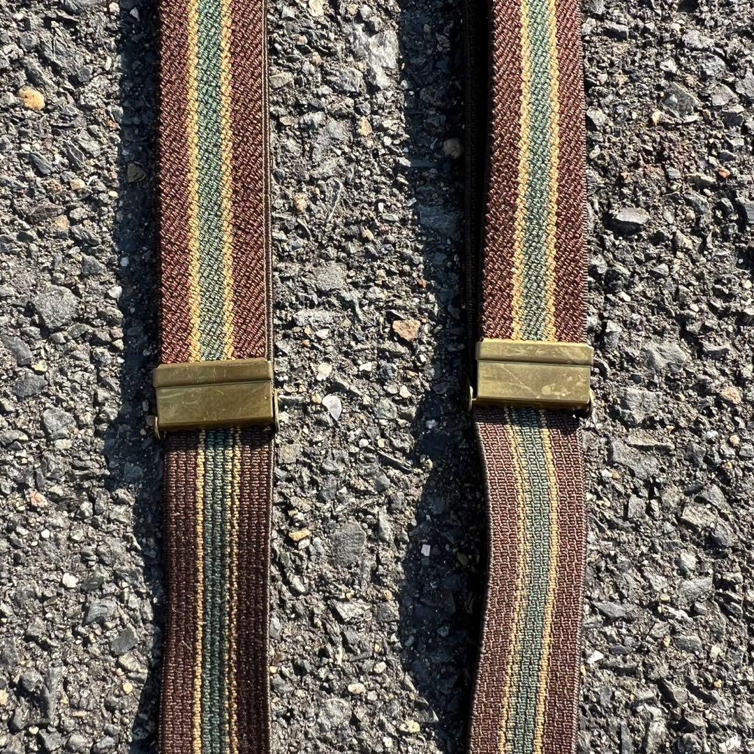 90s polo Ralph Lauren ストライプ Y字サスペンダー usa