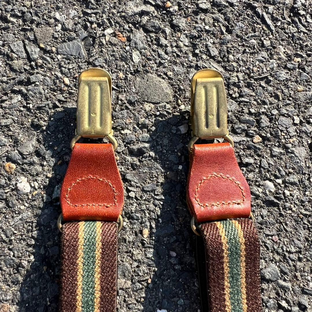 90s polo Ralph Lauren ストライプ Y字サスペンダー usa