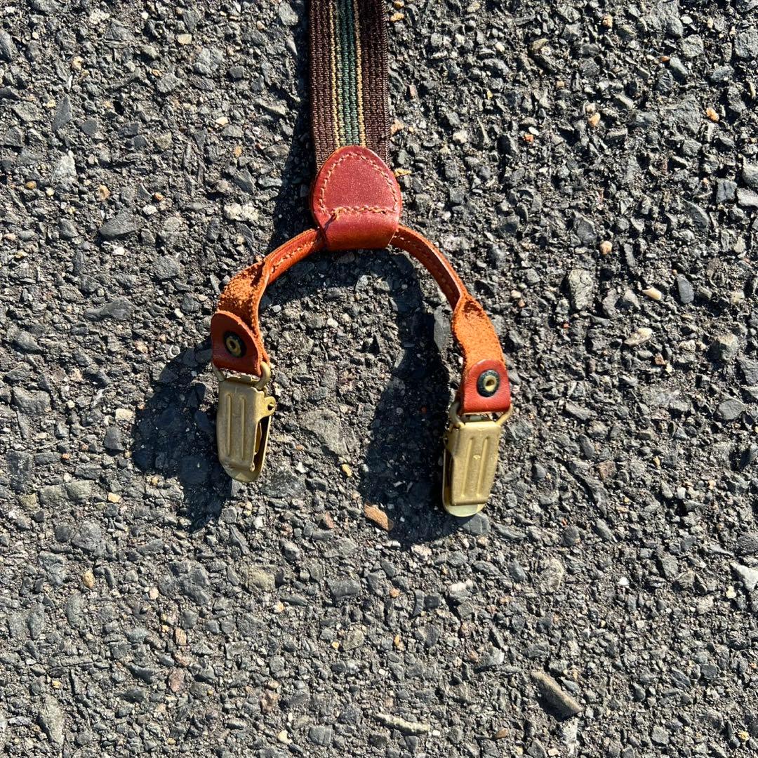 90s polo Ralph Lauren ストライプ Y字サスペンダー usa