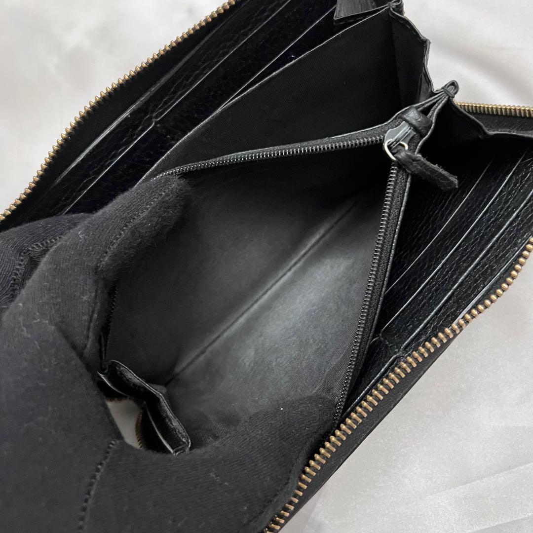◇美品◇グッチ　GGマーモント長財布　ブラック×ゴールド金具　456117