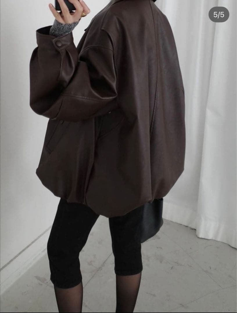 CLANE ★ FAKE LEATHER BALLOON JACKET