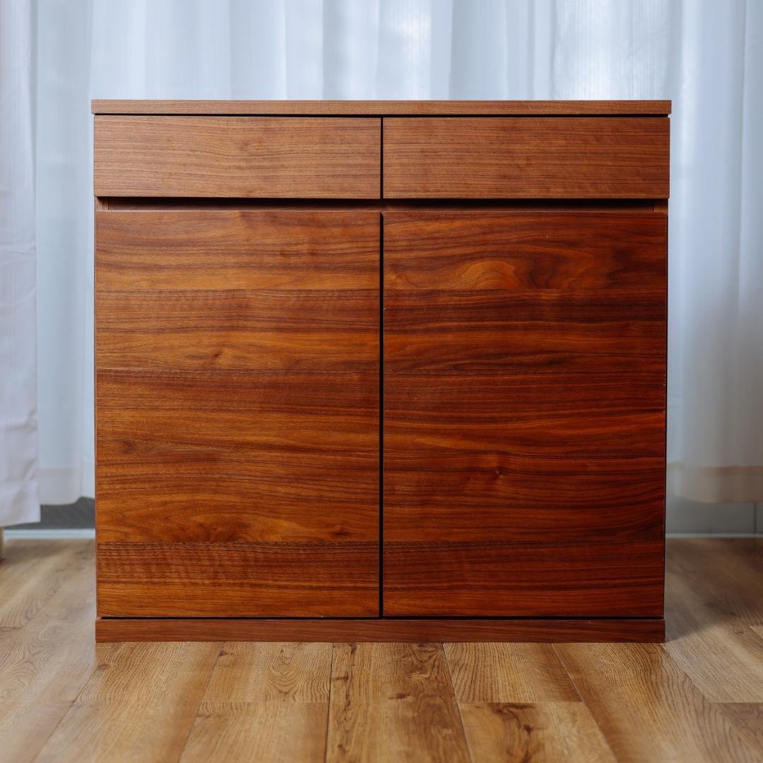 無印良品　木製キャビネット　木扉　ウォールナット材突板　磯野タマさま専用