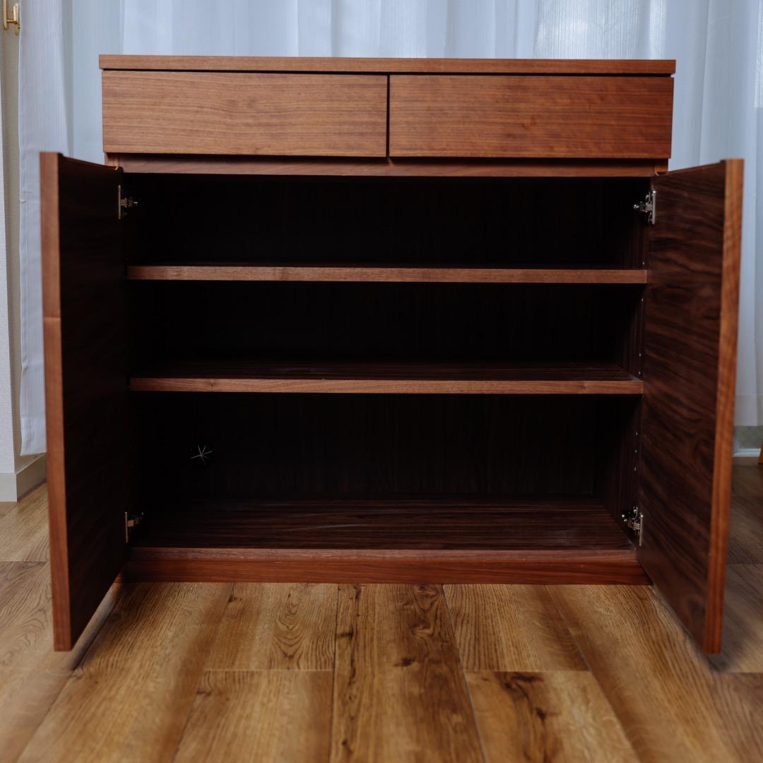 無印良品　木製キャビネット　木扉　ウォールナット材突板　磯野タマさま専用