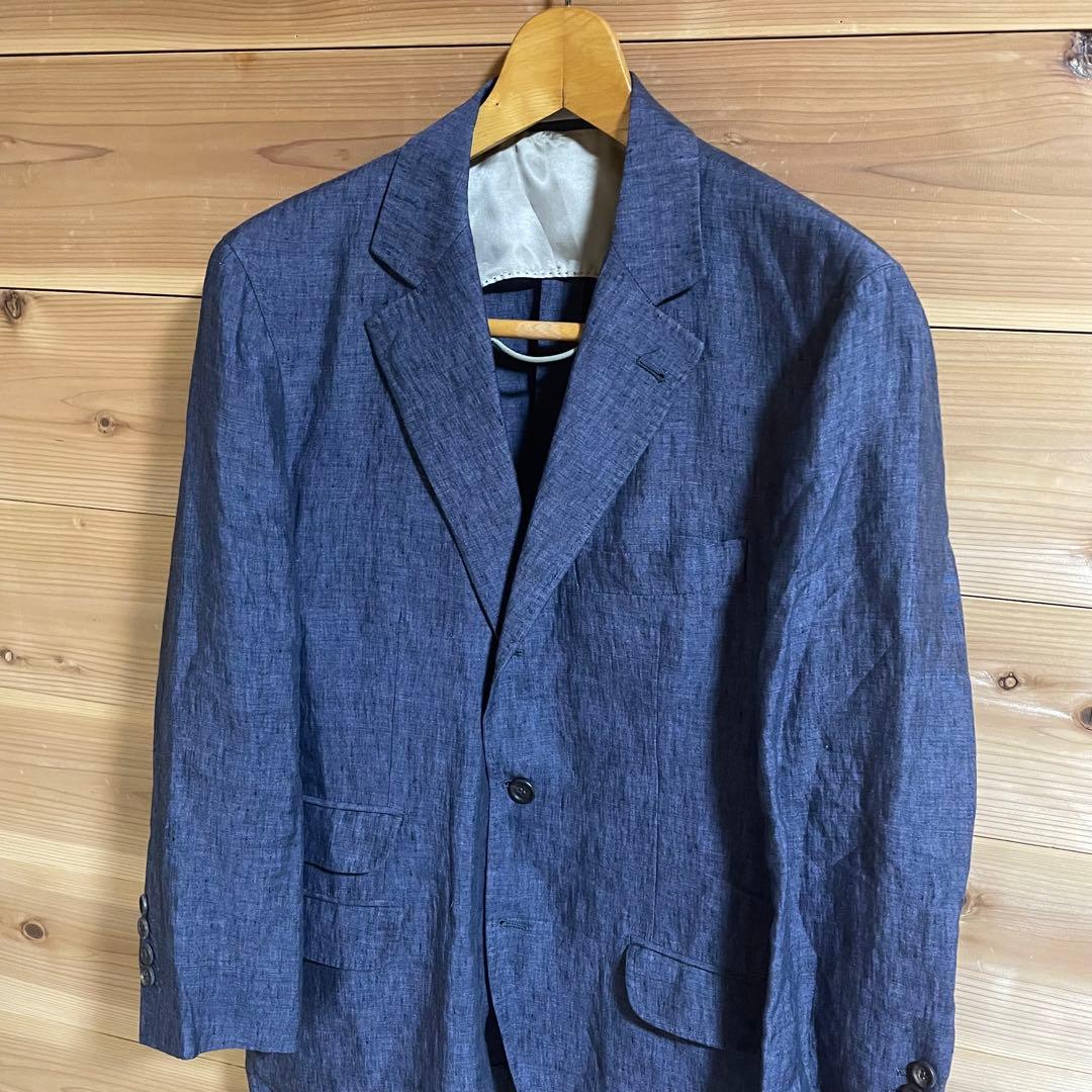 m*o様 ブルネロクチネリ リネン ブルー テーラードジャケット イタリア製