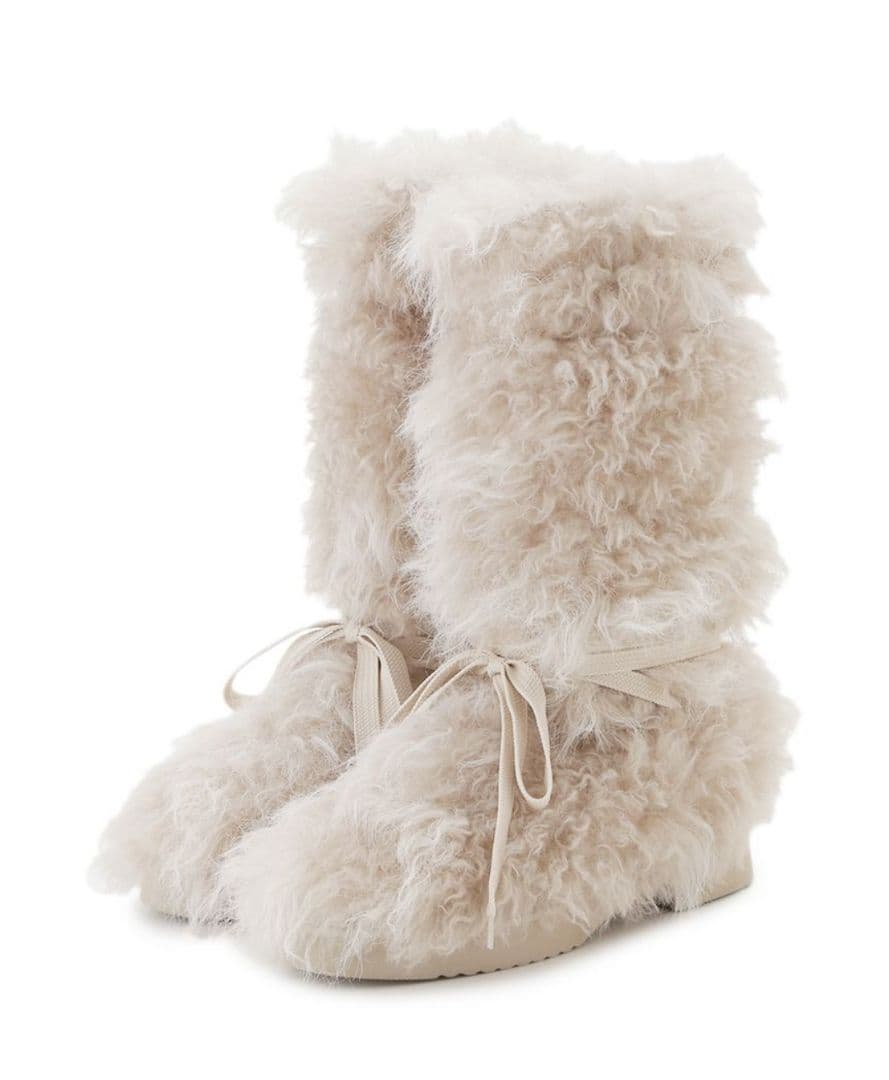 【新品 未使用】SNIDEL スナイデル レースアップファーブーツ Lサイズ 茶