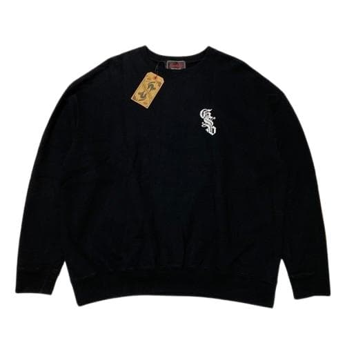 美品タグ付 GANGSTERVILLE ロゴクルーネックスウェット ブラック L