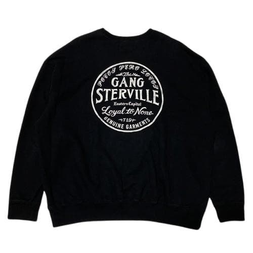 美品タグ付 GANGSTERVILLE ロゴクルーネックスウェット ブラック L