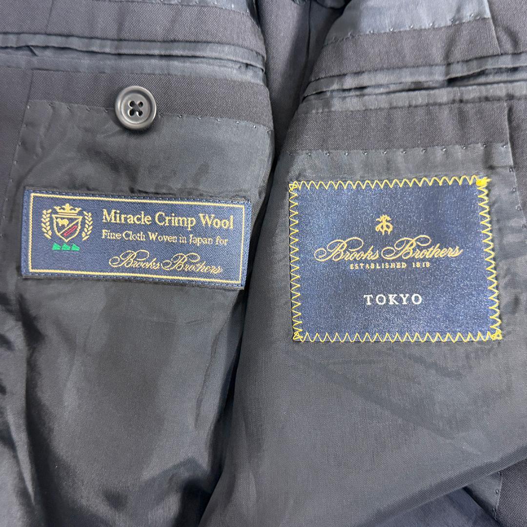 J7200 美品 ブルックスブラザーズ TOKYO FIT銀ボタン紺ブレザー