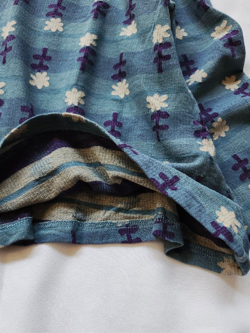 慈雨　花柄　チュニック　トップス　ドローコード　アシンメトリー