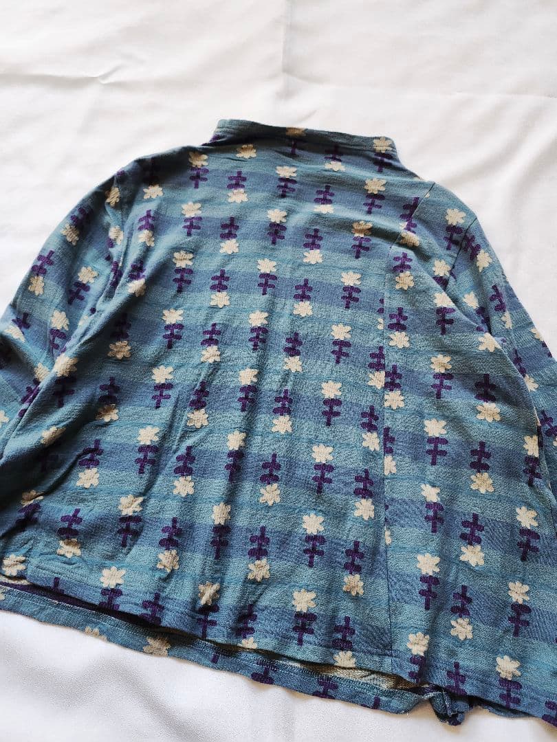 慈雨　花柄　チュニック　トップス　ドローコード　アシンメトリー