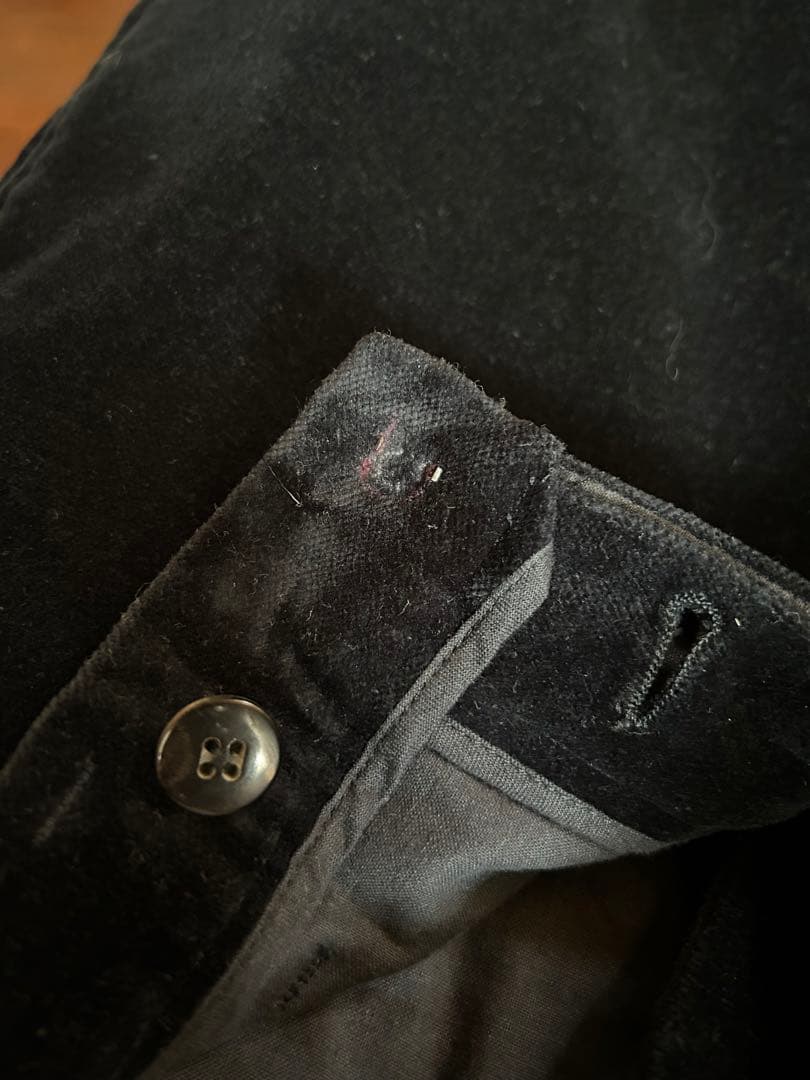 破損あり美品。ジルサンダー ベルベットパンツ 黒 M46