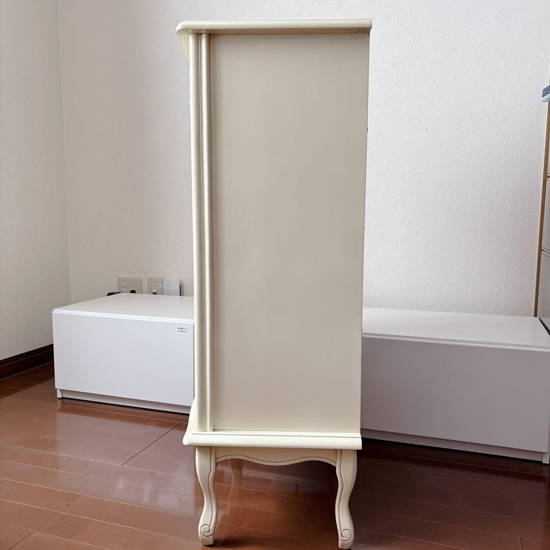 クインシーズ フィオーレ 5段チェスト オフホワイト ロココ調 美品 輸入家具