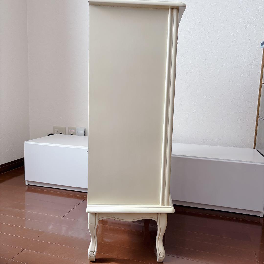 クインシーズ フィオーレ 5段チェスト オフホワイト ロココ調 美品 輸入家具