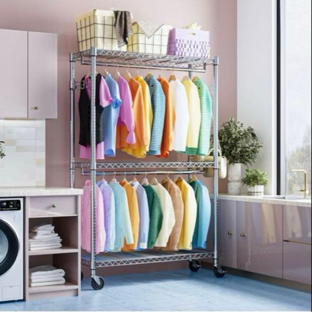 ハンガーラック キャスター付 幅115×奥行40×高202cm 2個セット