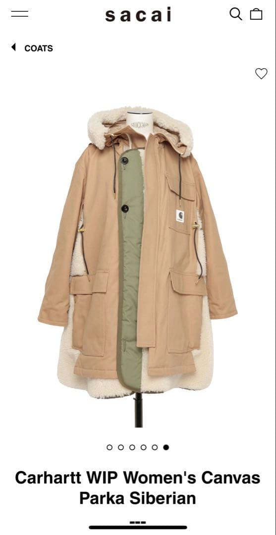 本物・sacai x Carhartt WIP Canvas Parka